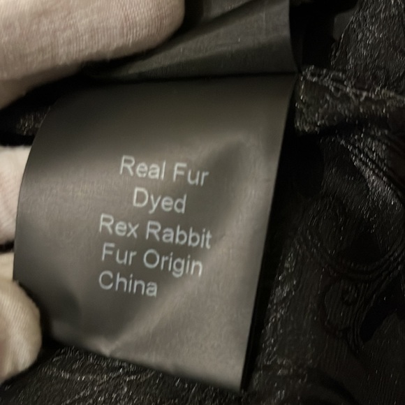 Gorski Fur Jacket Rex Rabbit Black *real fur* notch collar XS - Picture 14 of 16